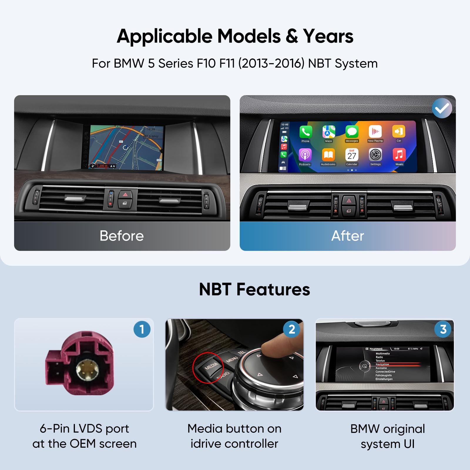 Amazon.com: 10.25-Inch Car Stereo for BMW 5 Series F10 F11